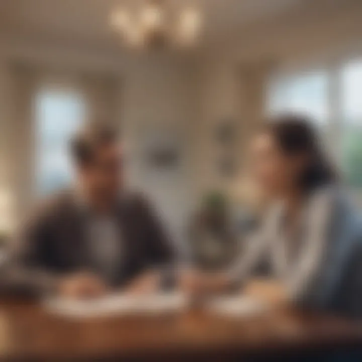 A couple discussing financial options at a dining table